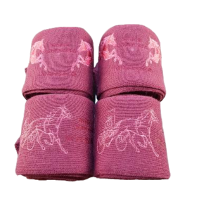 Bandes de repos cheval - framboise - chevaux broderie 1