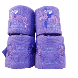 Bandes de repos cheval - violet - chevaux broderie 1
